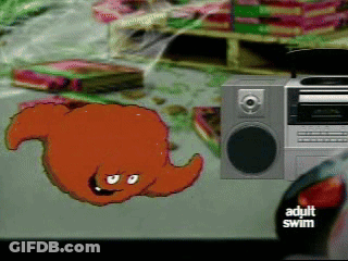 Adult Swim Cartoon Character And Radio GIF