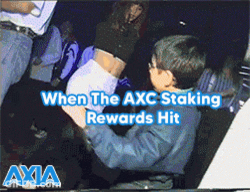 An Ad For Axc Staking Rewards That Shows A Man Reaching For A Woman 'S Butt GIF