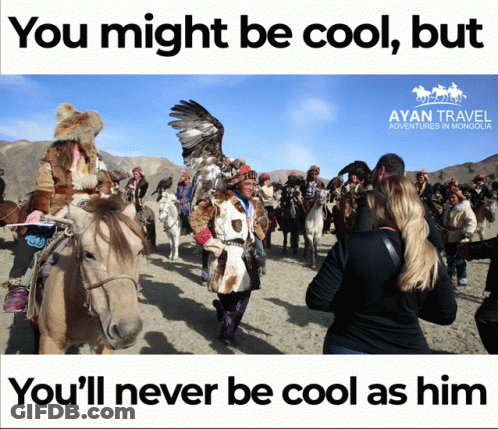An Ad For Ayan Travel Adventures In Mongolia Shows A Group Of People Riding Horses GIF
