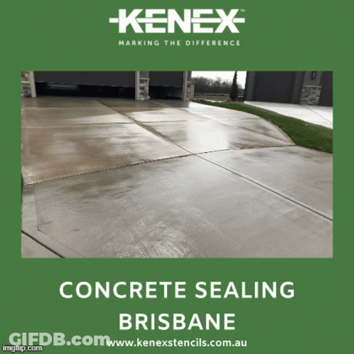An Ad For Concrete Sealing Brisbane Shows A Concrete Driveway GIF