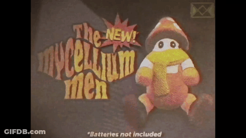 An Ad For The New Mycelium Men Shows A Stuffed Mushroom GIF