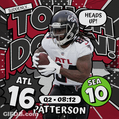 An Advertisement For A Football Game Between The Atl And Seahawks GIF