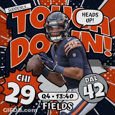 An Advertisement For A Football Game Between The Bears And The Giants GIF