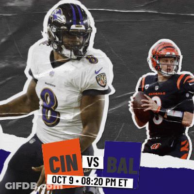 An Advertisement For A Football Game Between The Bengals And The Ravens GIF