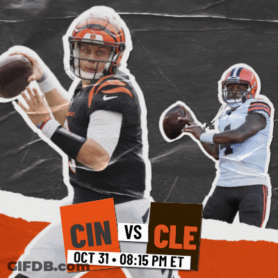 An Advertisement For A Football Game Between The Cincinnati And Cleveland Teams GIF
