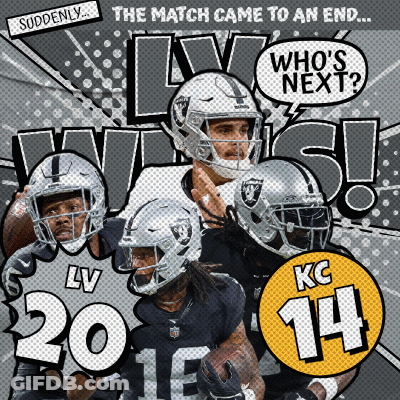 An Advertisement For A Football Game Between The Raiders And Kc In 2014 GIF