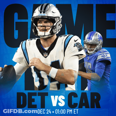 An Advertisement For A Game Between The Panthers And The Lions GIF