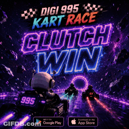 An Advertisement For A Game Called Digi 995 Kart Race GIF
