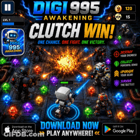 An Advertisement For A Game Called Digi995 Awakening GIF