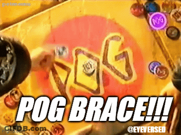 An Advertisement For A Game Called Pog Brace GIF