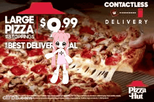 An Advertisement For A Large Pizza That Costs $ 0.99 GIF