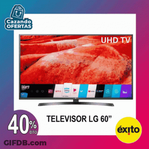 An Advertisement For A Lg 60 " Television With A 40 % Dto GIF