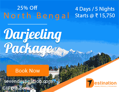 An Advertisement For A North Bengal Darjeeling Package With A Book Now Button GIF