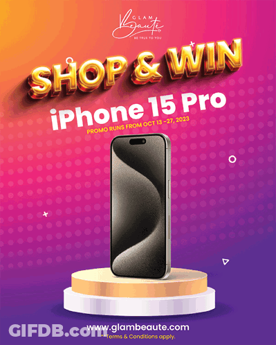 An Advertisement For A Shop And Win Iphone 15 Pro From Oct 15 - 27 2020 GIF