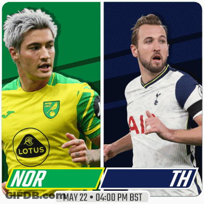 An Advertisement For A Soccer Game Between Norwich City And Tottenham GIF