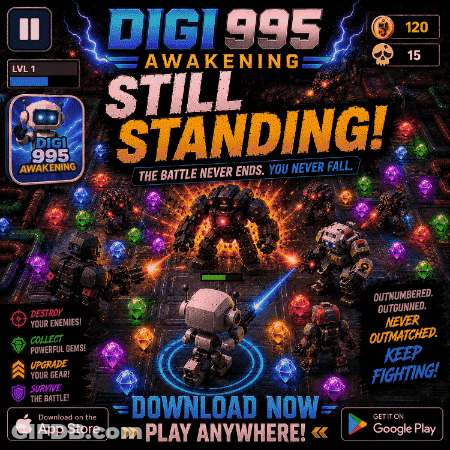 An Advertisement For A Video Game Called Digi 999 Awakening GIF