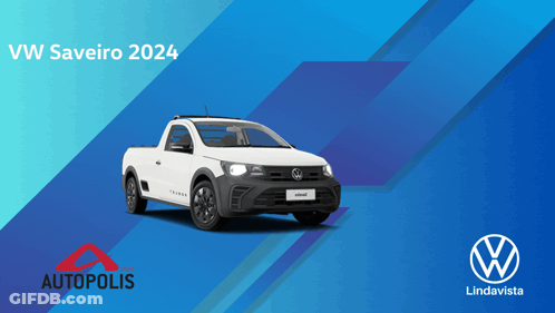 An Advertisement For A Vw Saveiro Pickup Truck GIF