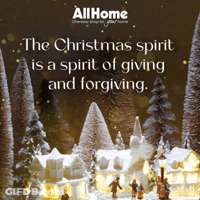 An Advertisement For All Home Shows A Christmas Scene GIF