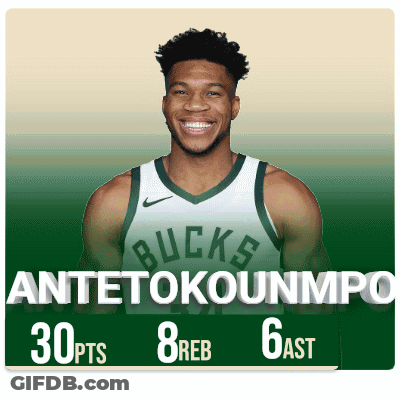An Advertisement For Antetokounmpo Shows A Man In A Bucks Jersey GIF