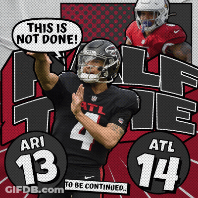 An Advertisement For Ari 13 And Atl 14 Football Players GIF