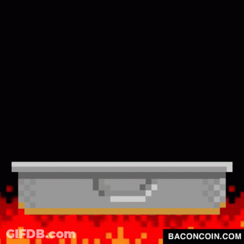 An Advertisement For Baconcoin.com Shows A Bunch Of Bacon Being Cooked In A Pot GIF
