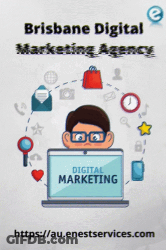 Brisbane Digital Marketing Man On Laptop GIF