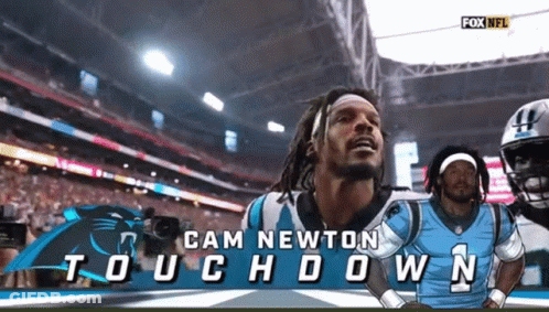 An Advertisement For Cam Newton 'S Touchdown Is Shown On Fox Nfl GIF