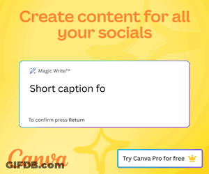 An Advertisement For Canva Pro For Free GIF
