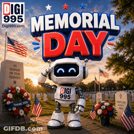 An Advertisement For Digi 995 Memorial Day GIF