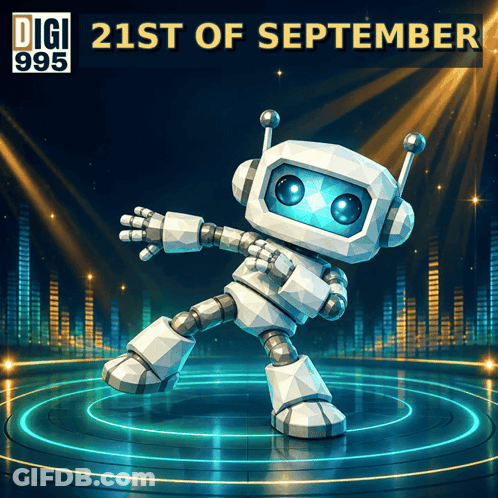 An Advertisement For Digi 995 With A Robot GIF