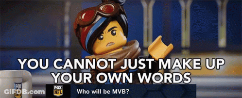 An Advertisement For Fox Nfl Shows A Lego Figure And Says " You Cannot Just Make Up Your Own Words " GIF