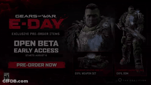 An Advertisement For Gears Of War E-Day GIF