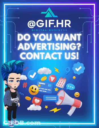 An Advertisement For @ Gif.hr Digital Business Asking If You Want Advertising Contact Us GIF