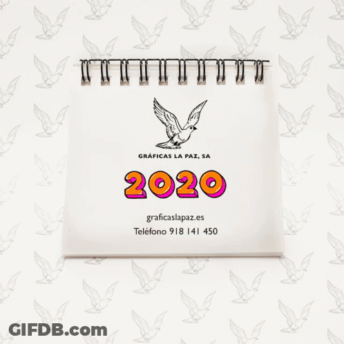 An Advertisement For Graficas La Paz Says 2022 And Has A Bird On It GIF