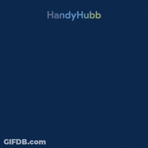 An Advertisement For Handyhubb Shows A Group Of People At A Table GIF