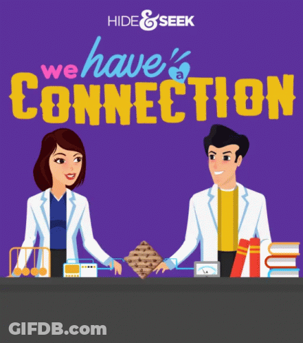 An Advertisement For Hide & Seek Shows A Man And A Woman Holding Hands GIF