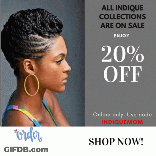 An Advertisement For Indique Mom Shows A Woman Wearing Earrings GIF