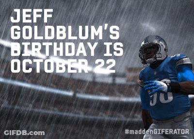 An Advertisement For Jeff Goldblum 'S Birthday GIF