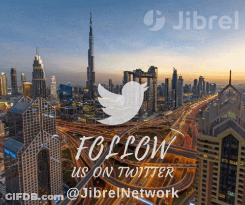 An Advertisement For Jibrel Network With A Twitter Logo GIF