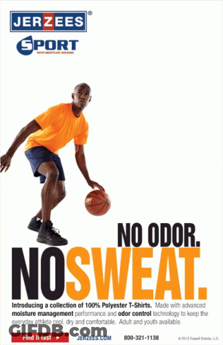 An Advertisement For Jrzees Sport Shows A Man Holding A Basketball GIF