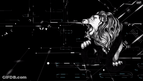 An Advertisement For Leonardo Voice Shows A Lion With Its Mouth Open GIF