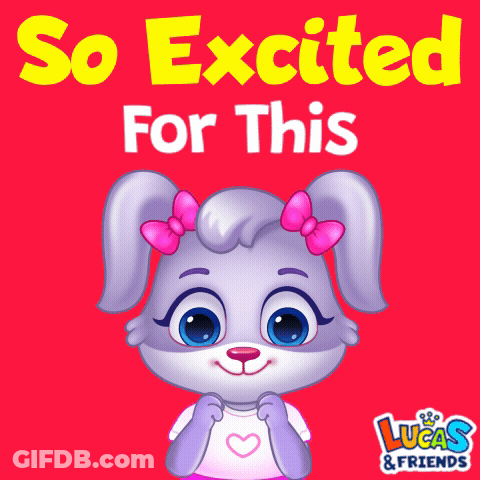 An Advertisement For Lucas And Friends Shows A Bunny GIF