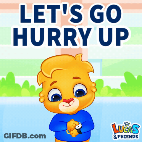 An Advertisement For Lucas And Friends Shows A Cartoon Character GIF