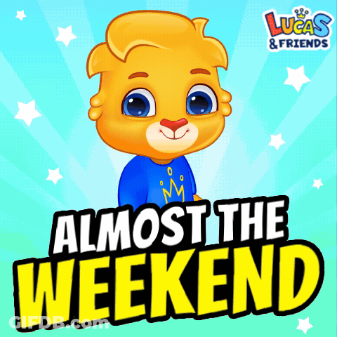 An Advertisement For Lucas And Friends Shows A Teddy Bear In A Blue Shirt GIF