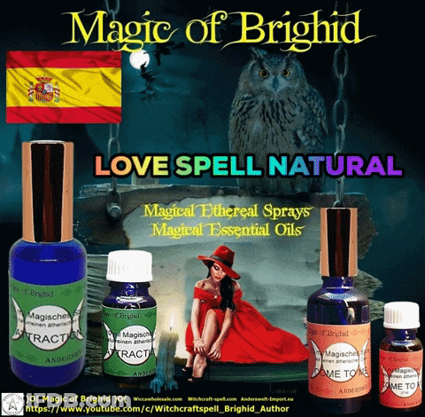 An Advertisement For Magic Of Brighid Love Spell Natural Essential Oils GIF