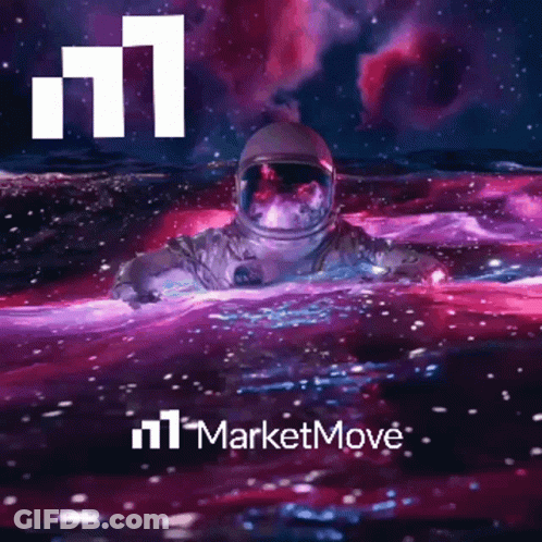 An Advertisement For Marketmove Shows An Astronaut Floating In The Water GIF