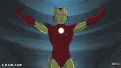 An Advertisement For Marvel Hq Shows A Man In A Superhero Costume GIF