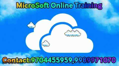 An Advertisement For Microsoft Online Training With A Cloud In The Background GIF