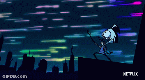 An Advertisement For Netflix Shows A Cartoon Character Running GIF