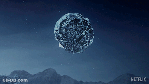 An Advertisement For Netflix Shows A Couple Of Objects Flying In The Sky GIF